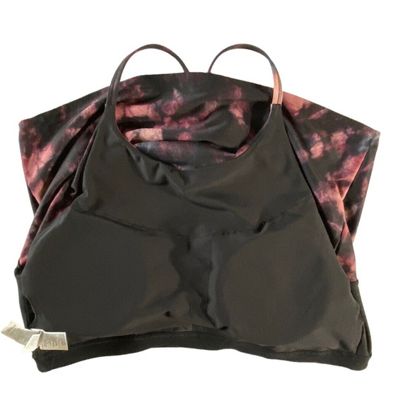 Old Navy Active PowerSoft Support Sports Bra XL Pink Black Tie Dye - Picture 2 of 3
